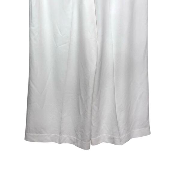 ASOS Design Palazzo Flowy Pants High Rise 4 Pockets Zip Closure White 32 NWOT - Picture 3 of 8